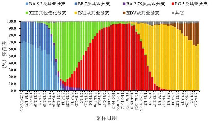 中疾控发布6月新冠感染情况,本土变异株JN.1仍为主流,疫情持续低水平波浪式流行 中疾控发布6月新冠感染情况,本土变异株JN.1仍为主流,疫情持续低水平波浪式流行